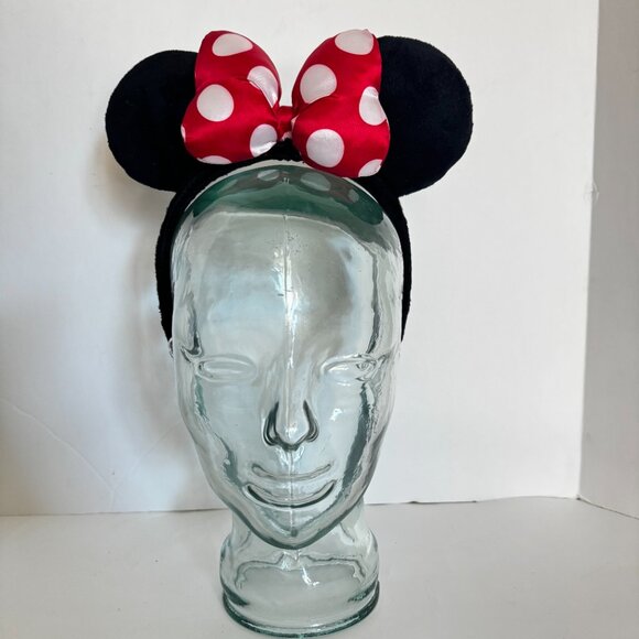 Disney Girls Minnie Mouse Headband Ears Red Polka dot Bow - Picture 8 of 13